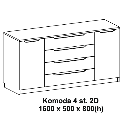 MALTA komoda su stalčiais ir durelėmis - Image 3